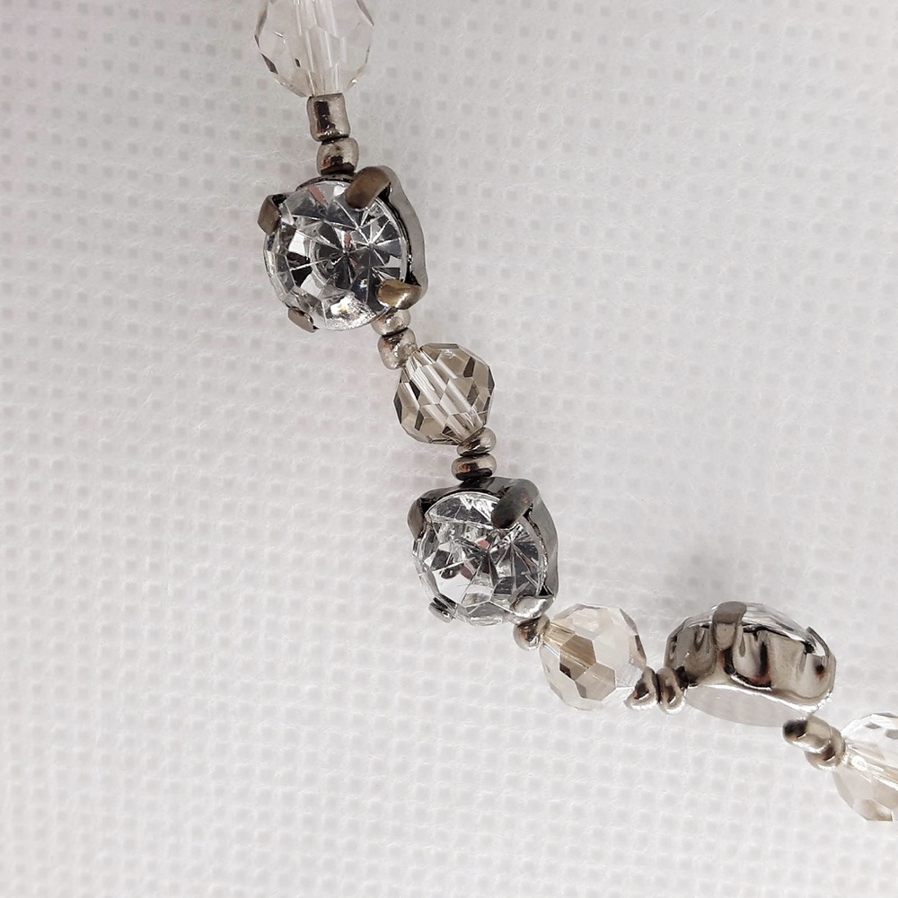 Ann Taylor Loft Opera Necklace Beaded Chaton Cryst - Picture 11 of 13